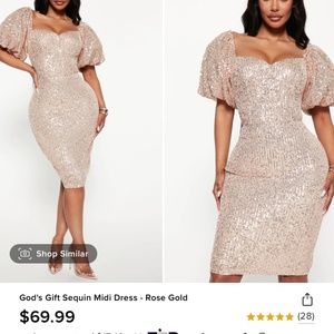Rose gold sequin dress NWT